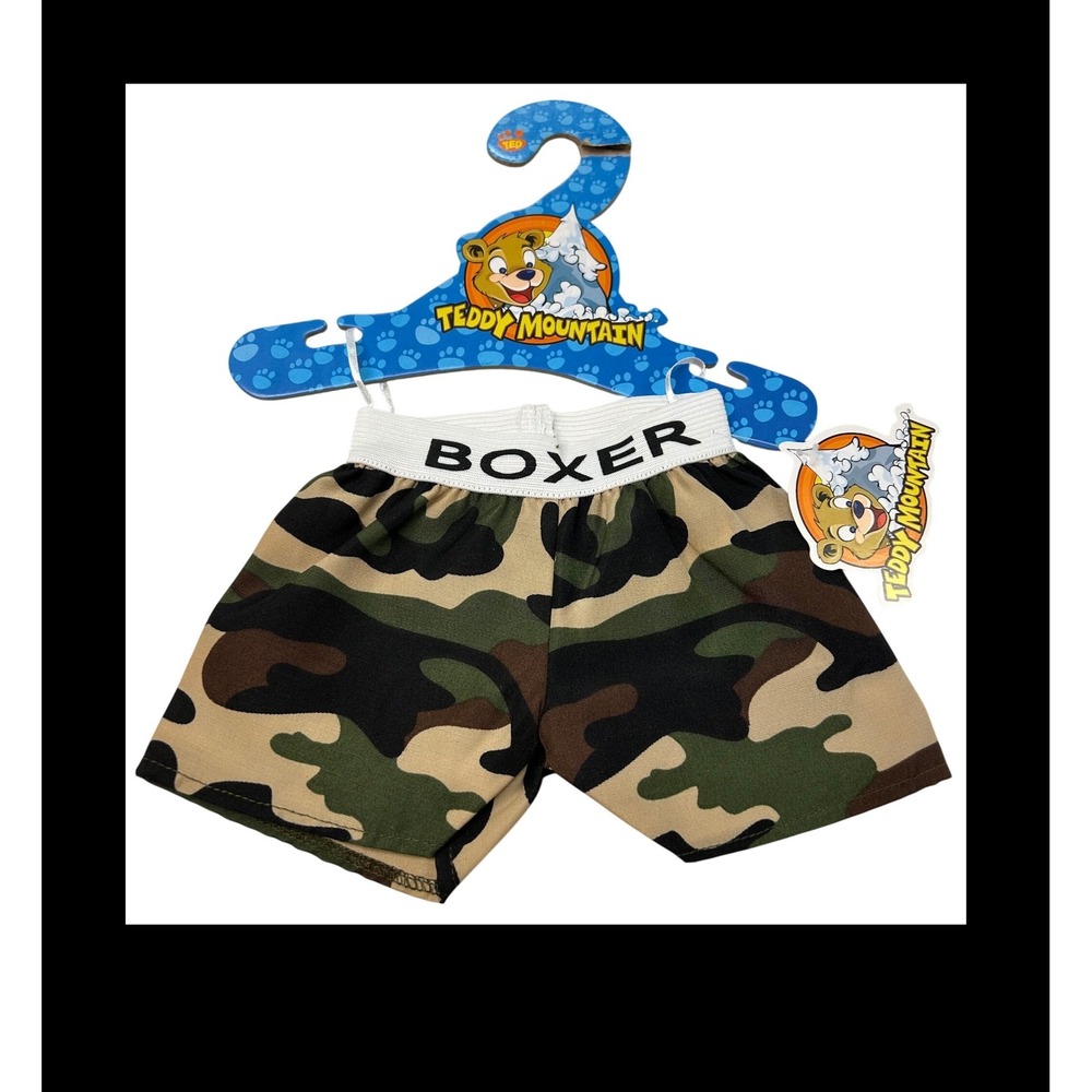 Teddy Mountain Army Camo Boxer Shorts for 16 inch Stuffed Animals New with Tags